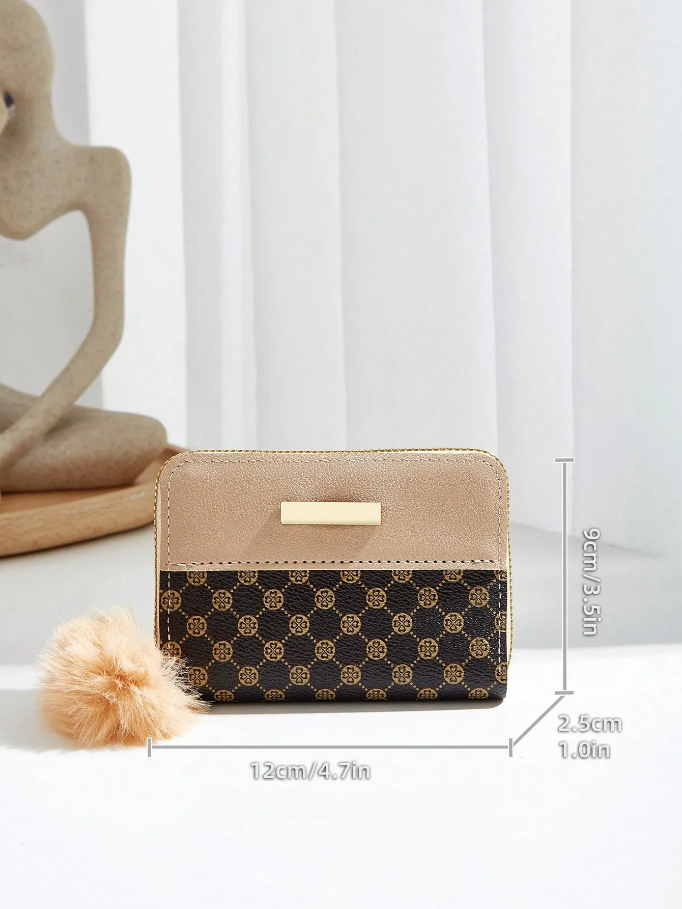 Pu Leather Simple Multifunctional Zipper Coin Purse