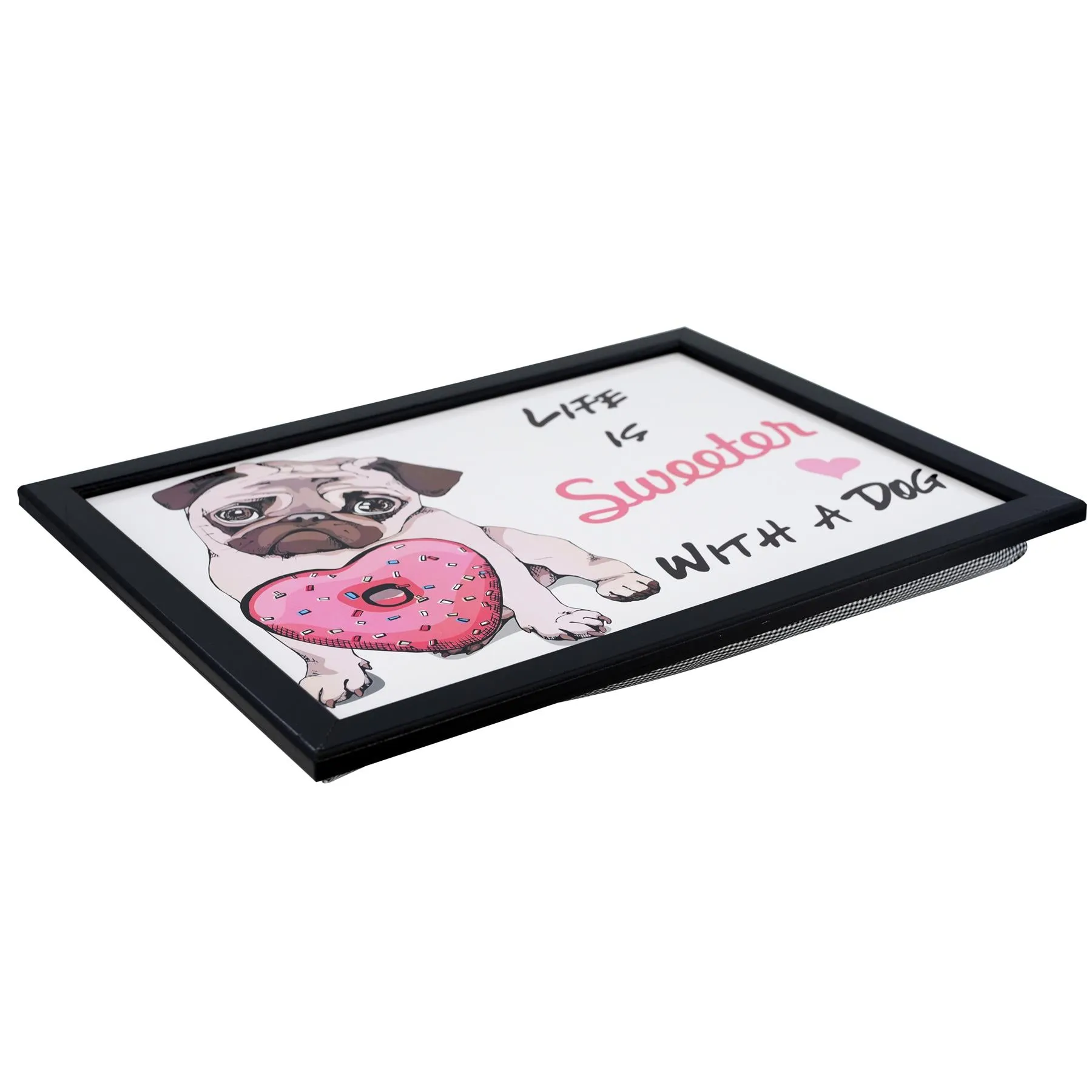 Pug Design lap Tray With Bean Bag Cushion