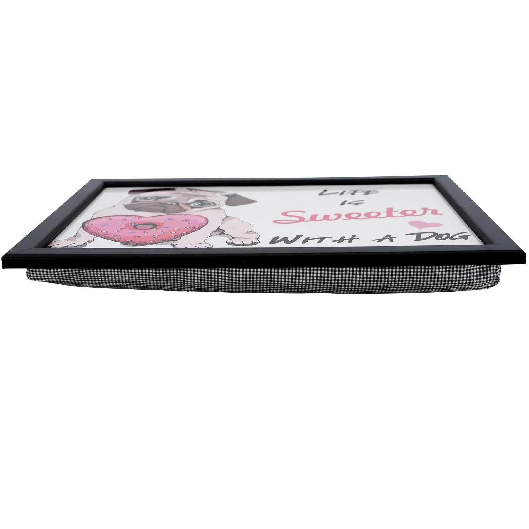 Pug Design lap Tray With Bean Bag Cushion