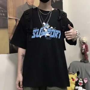 "CARTOON LETTER ROUND NECK" SHORT SLEEVE K070603