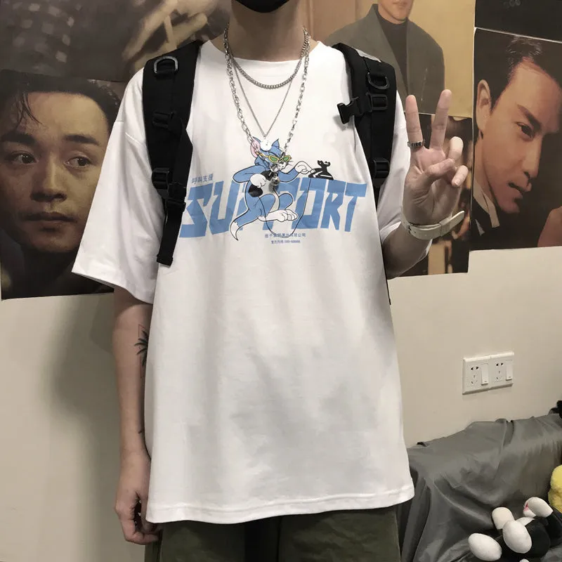 "CARTOON LETTER ROUND NECK" SHORT SLEEVE K070603