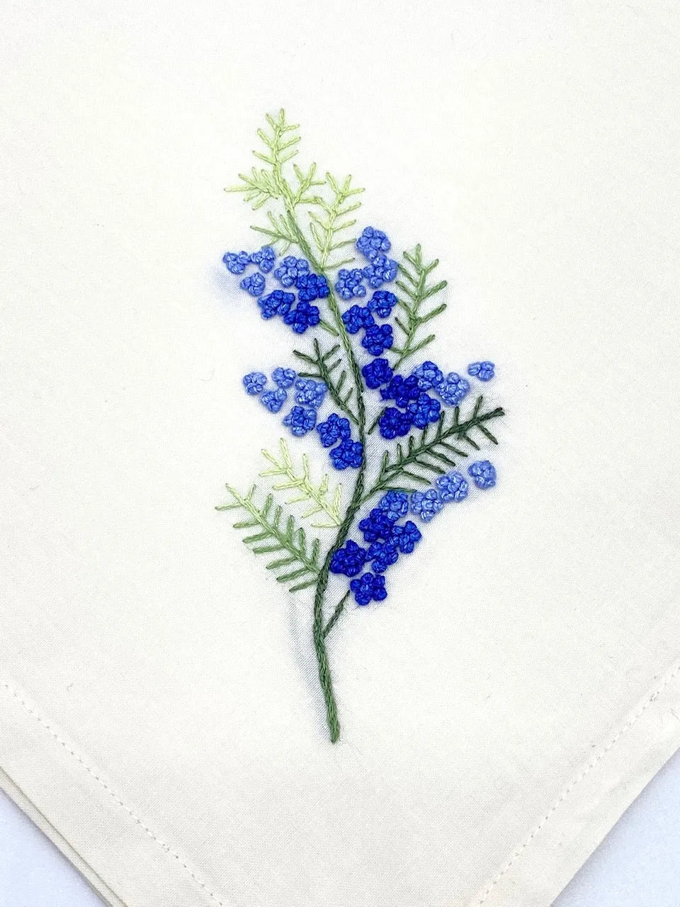 "French Knots" Ivory Cotton Napkins, 16" x  16" with simple hem