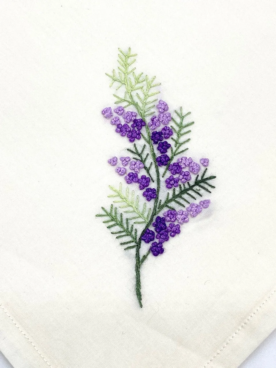 "French Knots" Ivory Cotton Napkins, 16" x  16" with simple hem