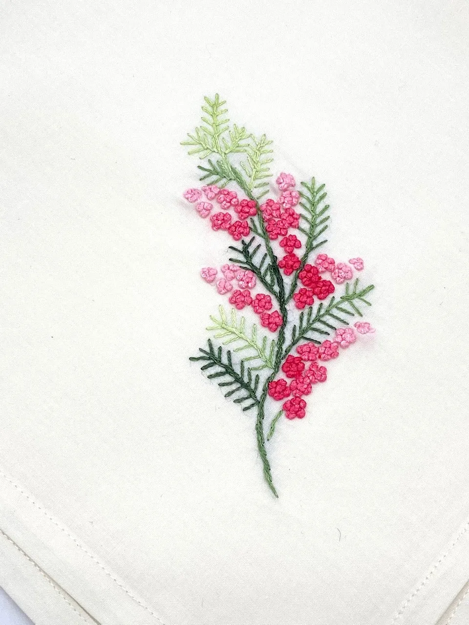 "French Knots" Ivory Cotton Napkins, 16" x  16" with simple hem