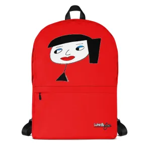 "Lynn Beauty Face" Red Backpack