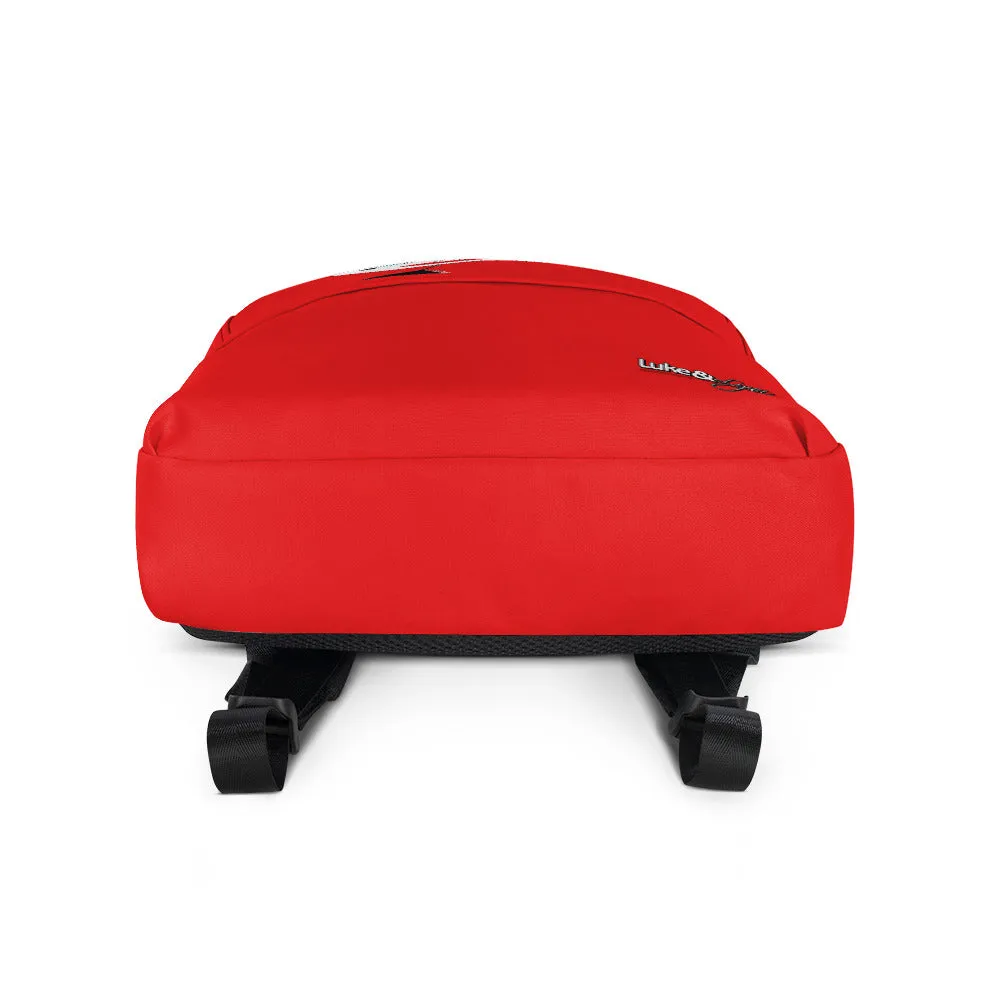 "Lynn Beauty Face" Red Backpack