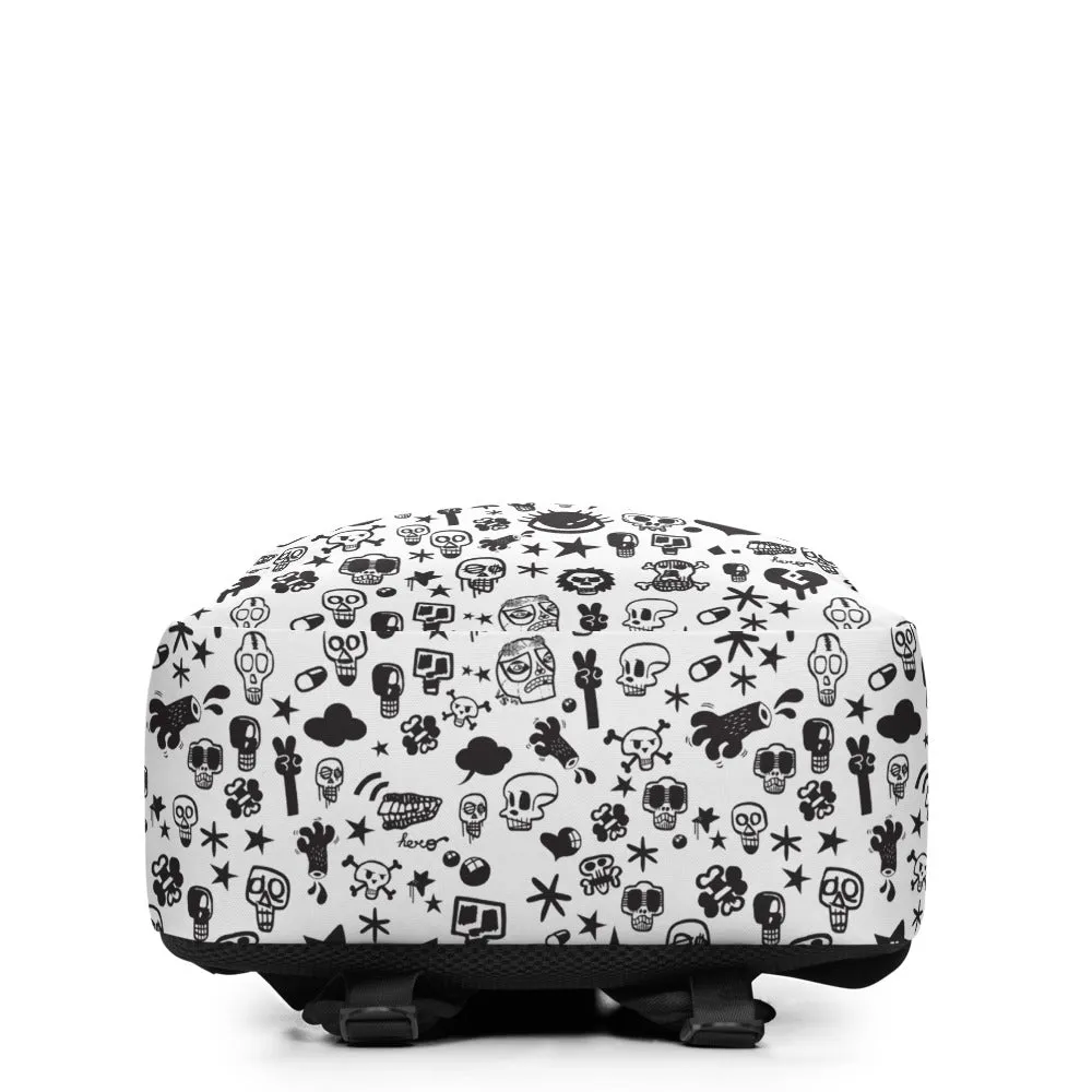 "Skull" Full Printed Minimalist Backpack