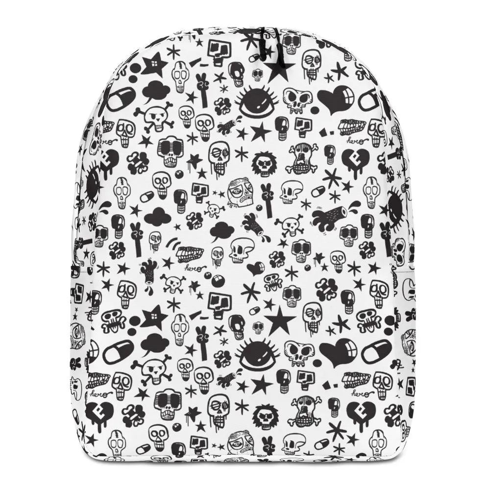 "Skull" Full Printed Minimalist Backpack