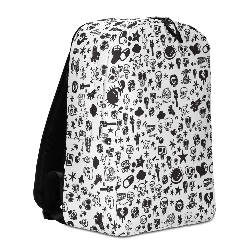 "Skull" Full Printed Minimalist Backpack