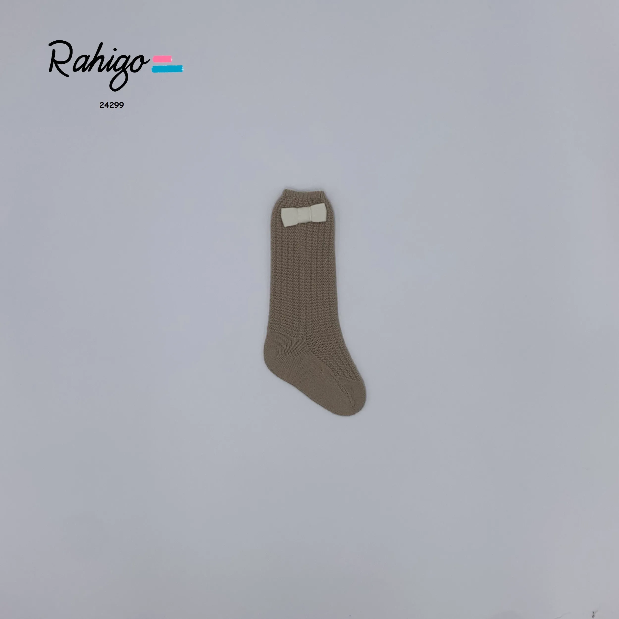 Rahigo Camel knitted bow socks