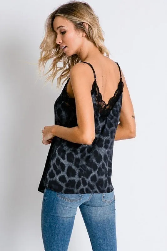 REBEL LACE TRIM LEOPARD TOP
