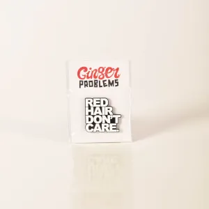 Red Hair Don't Care Block Pin