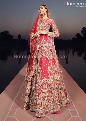 Red Lehenga for Bride by Pakistani Designer 2021 #BR152