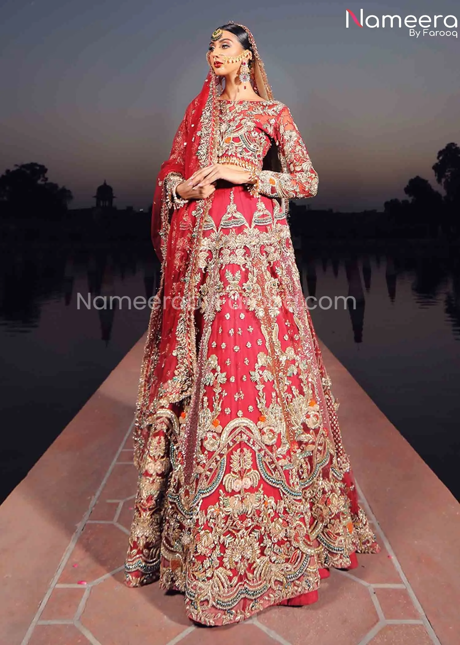 Red Lehenga for Bride by Pakistani Designer 2021 #BR152