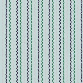 Rifle Paper Co. Basics - Ribbon Stripe - Mint Metallic Fabric by Rifle Paper Co. for C   Steel