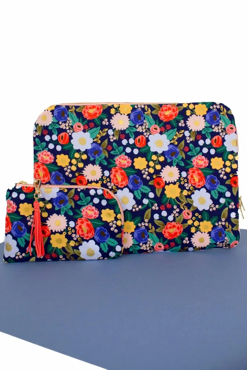 Rifle Paper Co. Vintage Garden 13-14" Laptop Sleeve and Accessory Pouch Bundle