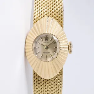ROLEX VINTAGE YELLOW GOLD CHAMELEON ALMOND ON MILANESE BRACELET $5,975