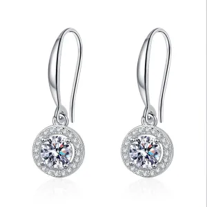 Round Bag shaped Moissanite Earrings Women