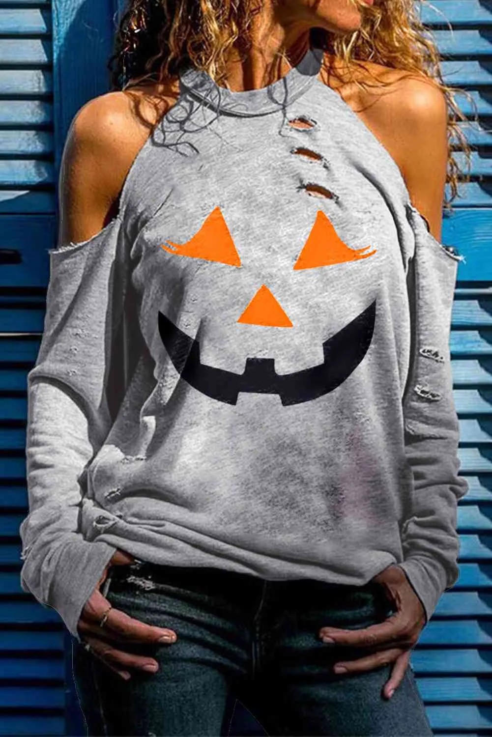 Round Neck Cold Shoulder