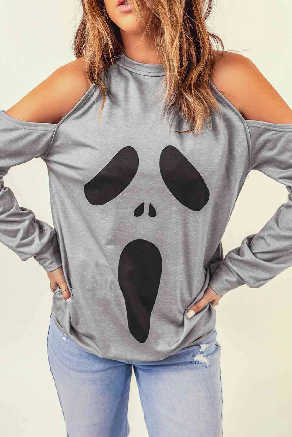 Round Neck Cold Shoulder