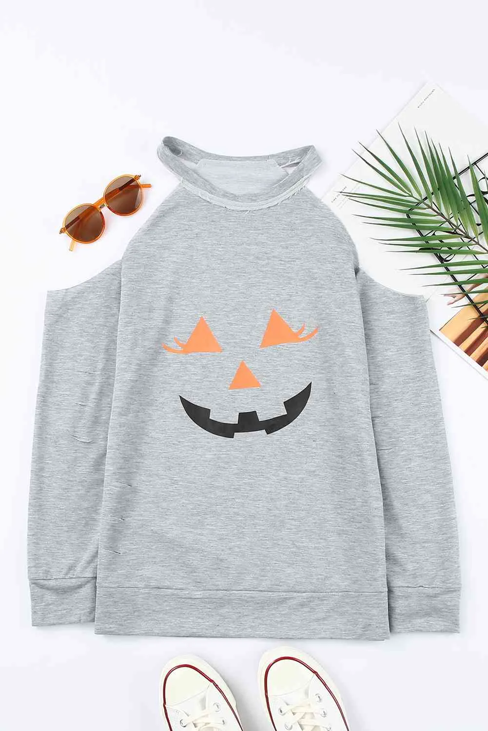 Round Neck Cold Shoulder
