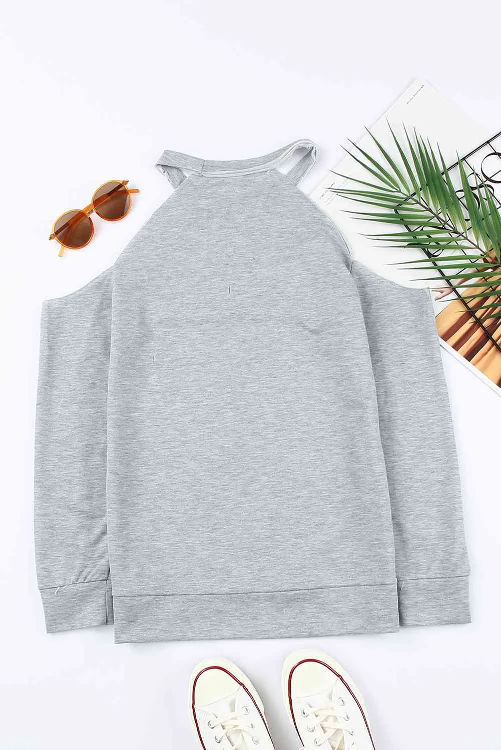 Round Neck Cold Shoulder