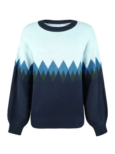 Round Neck Dropped Shoulder Sweater