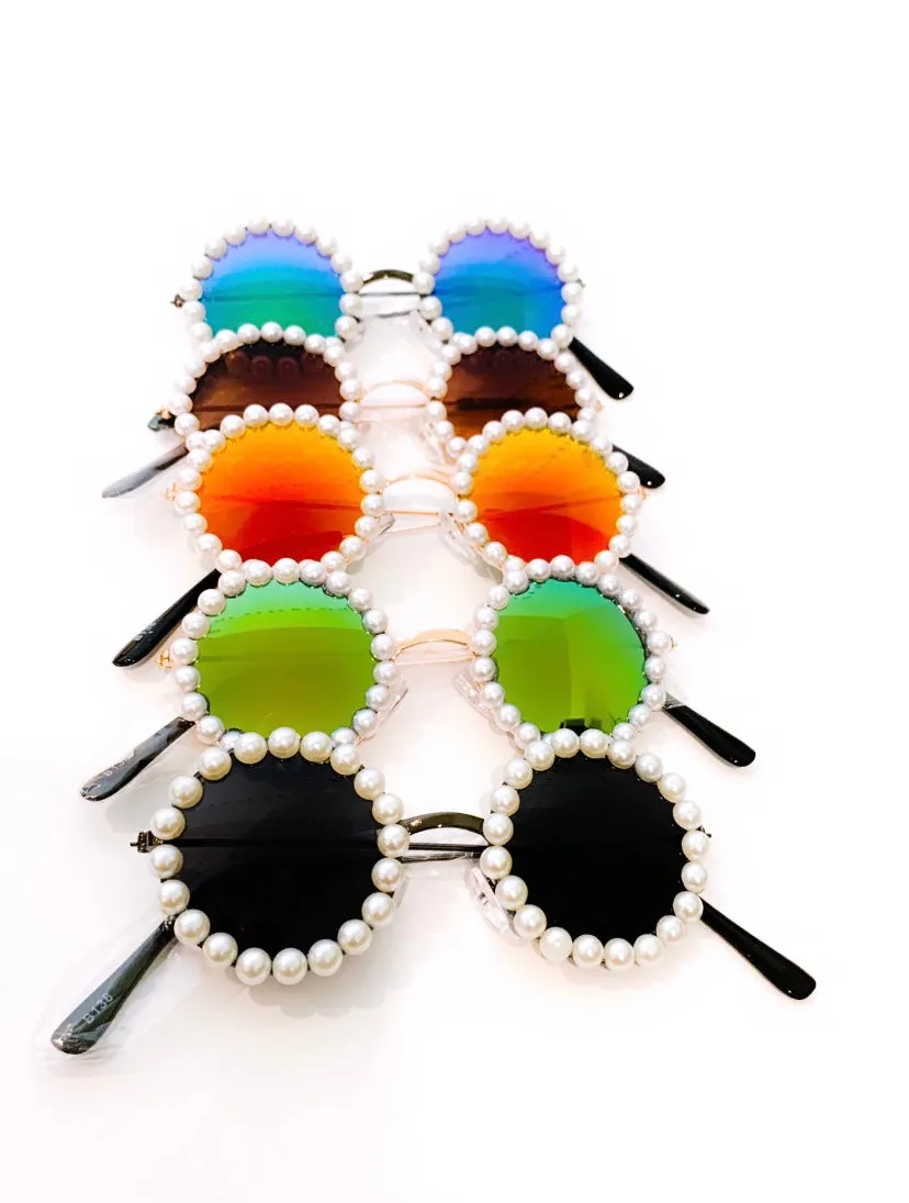Round Pearls Kids Sunglasses