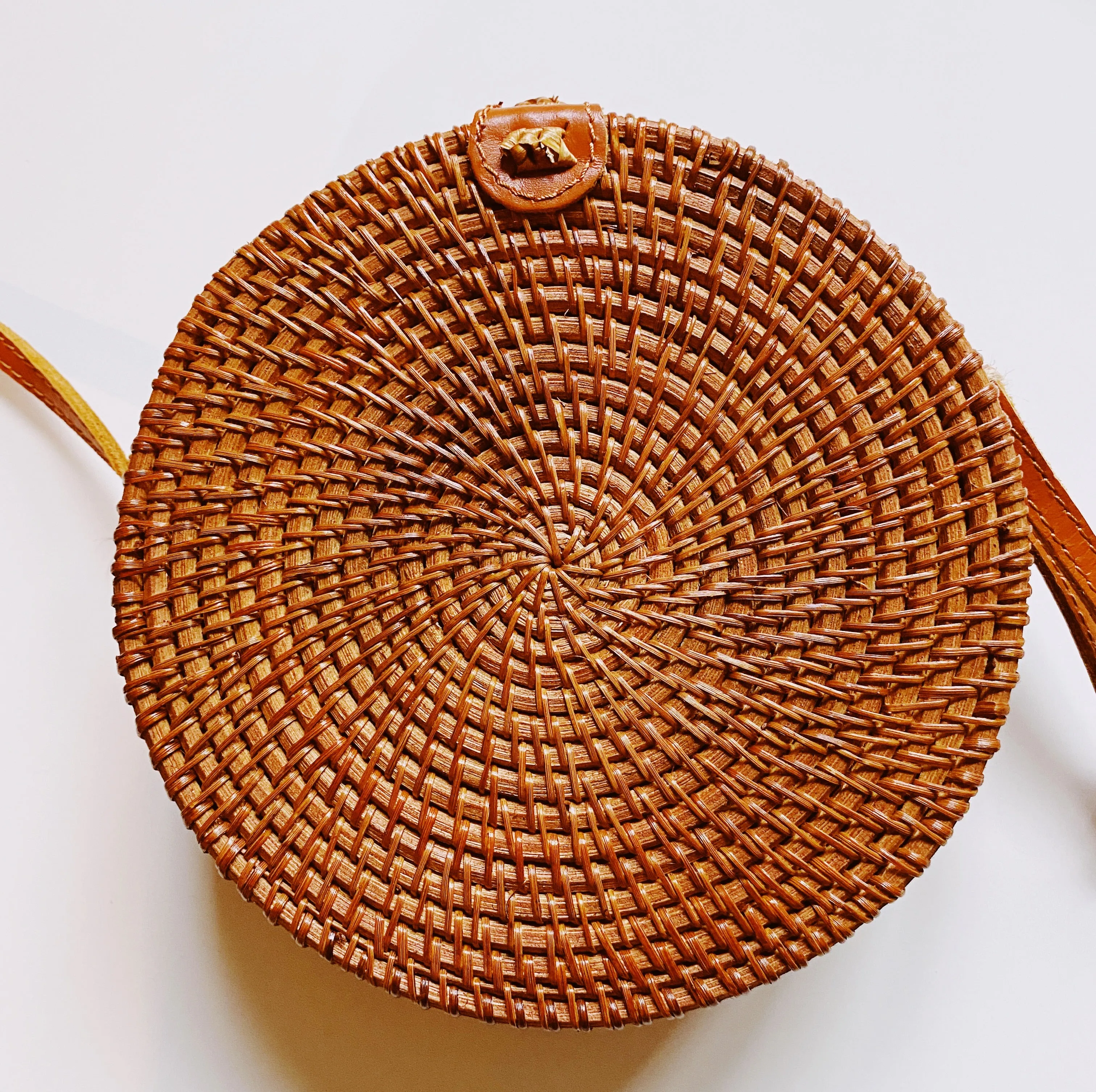 Round Rattan Wicker Summer Bag Purse - Marley
