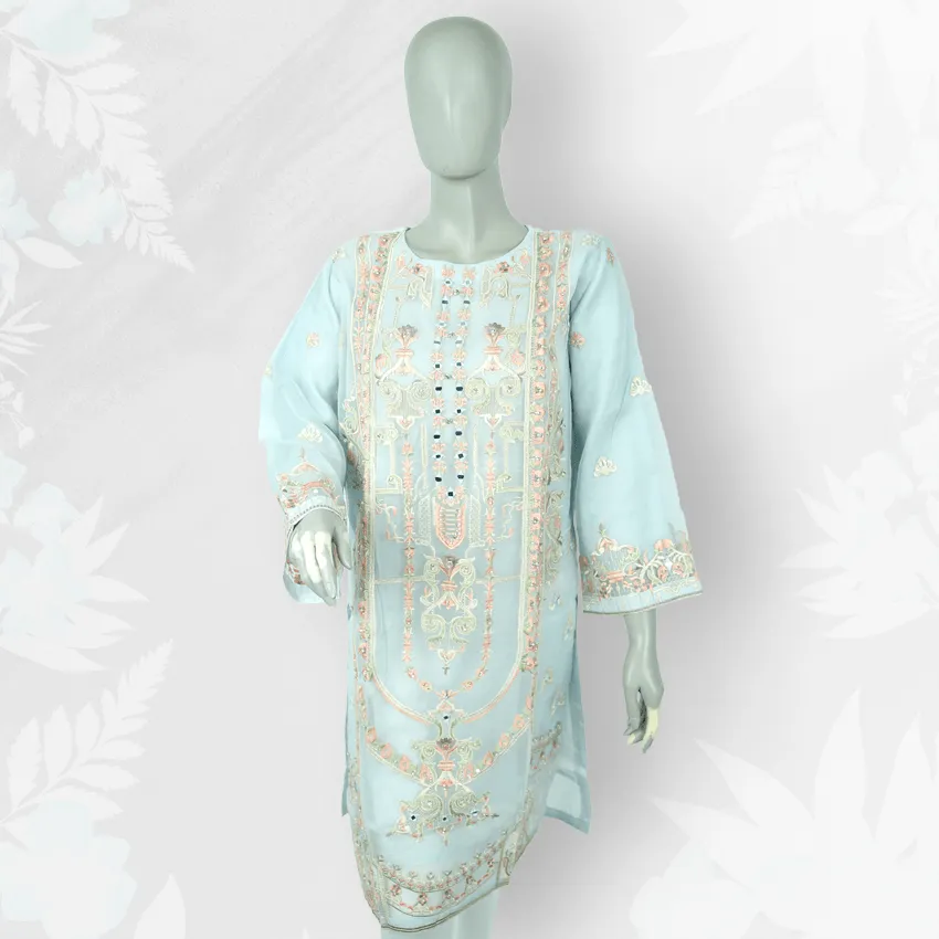 Safwa Ladies Stitched Embroidered 1-Piece Kurti - 10070