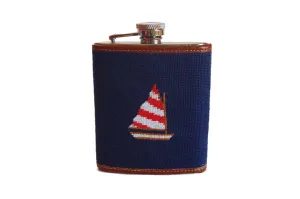 SAILBOAT NEEDLEPOINT FLASK™