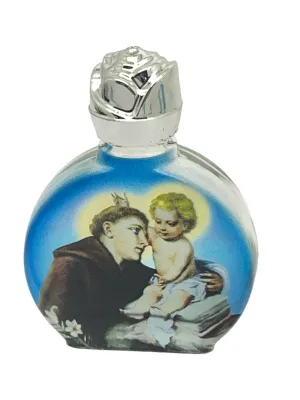 Saint Anthony Glass Holy Water Bottle