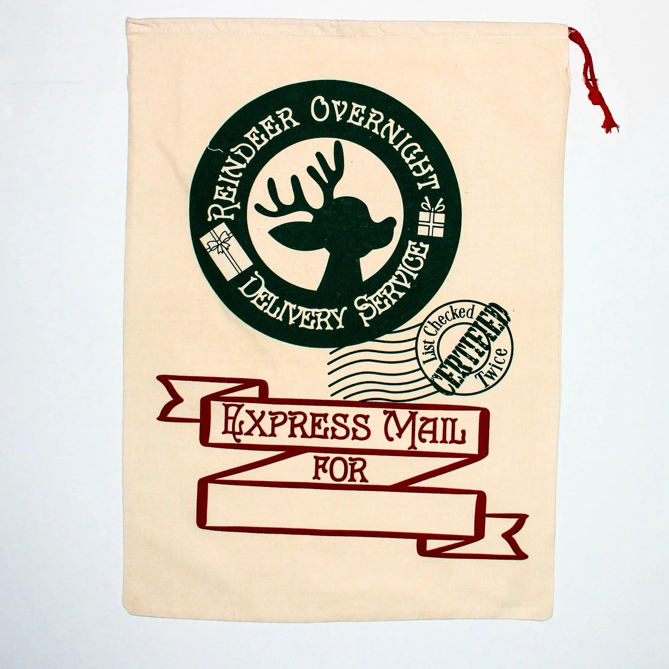 Santa Sack GREEN REINDEER HK-X6