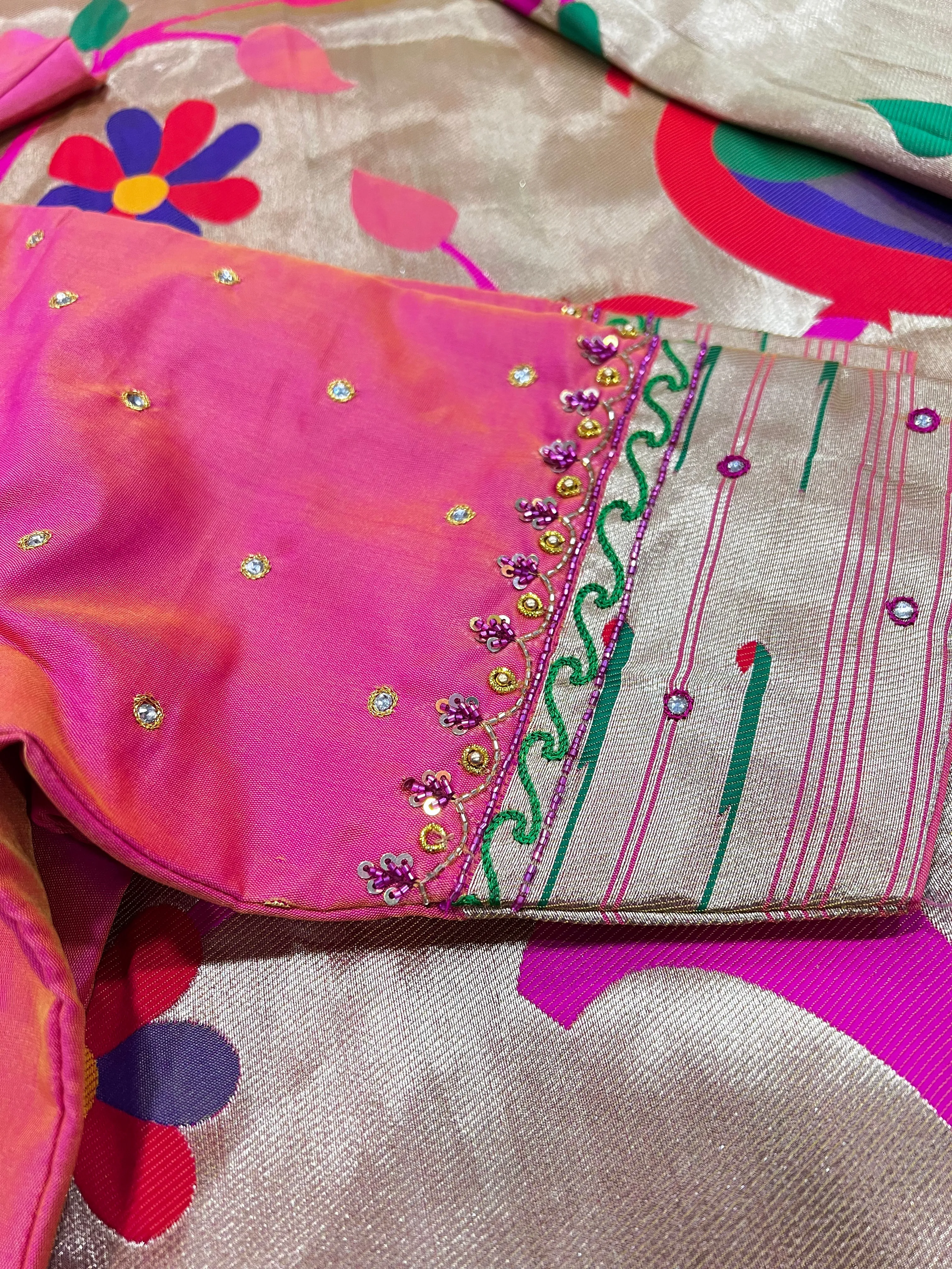 Semi Banaras Paithani saree
