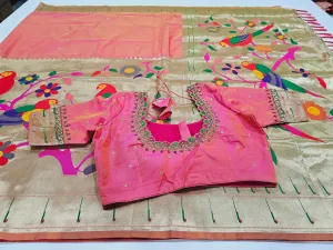 Semi Banaras Paithani saree