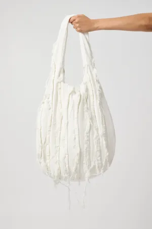 SENSES DENIM MAXI BAG | WHITE