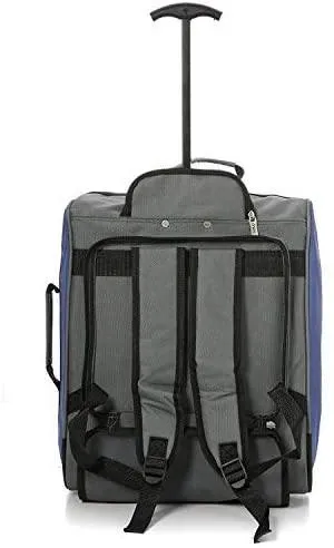 Sets of Aerolite MiniMAX (45x36x20cm) easyJet Maximum Cabin Luggage Under Seat Carry On Suitcase with Backpack and Pouch for Your Favourite Doll/Action Figure/Bear (Blue x 3)