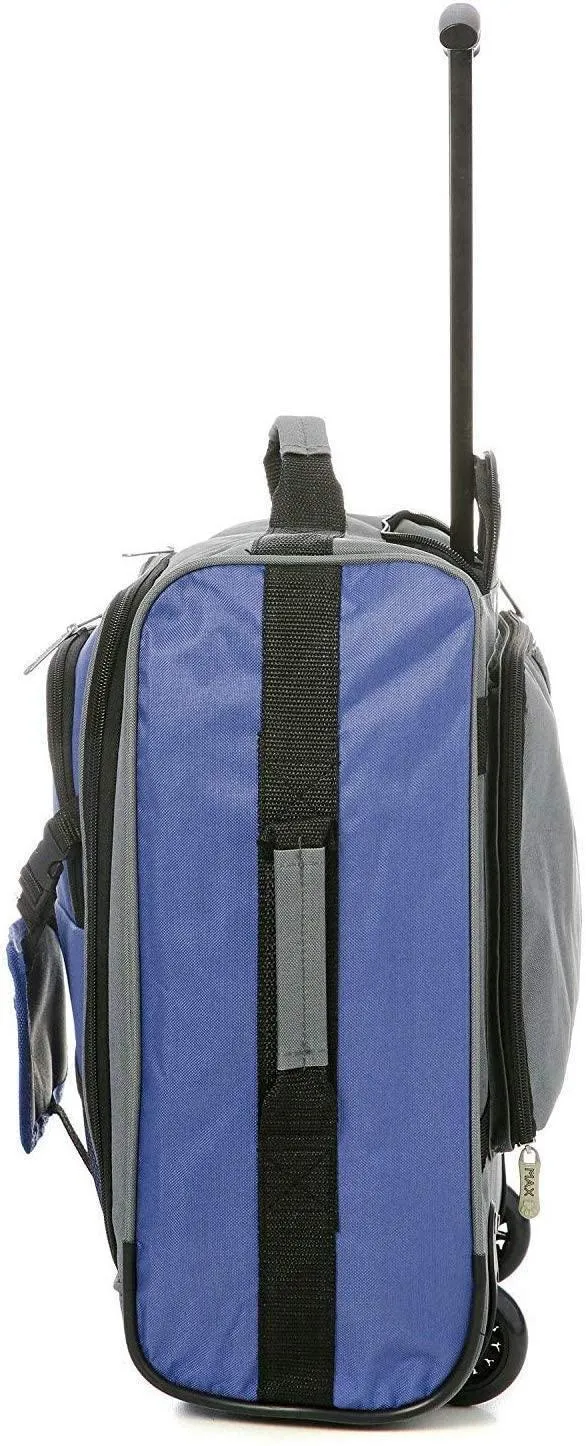 Sets of Aerolite MiniMAX (45x36x20cm) easyJet Maximum Cabin Luggage Under Seat Carry On Suitcase with Backpack and Pouch for Your Favourite Doll/Action Figure/Bear (Blue x 3)