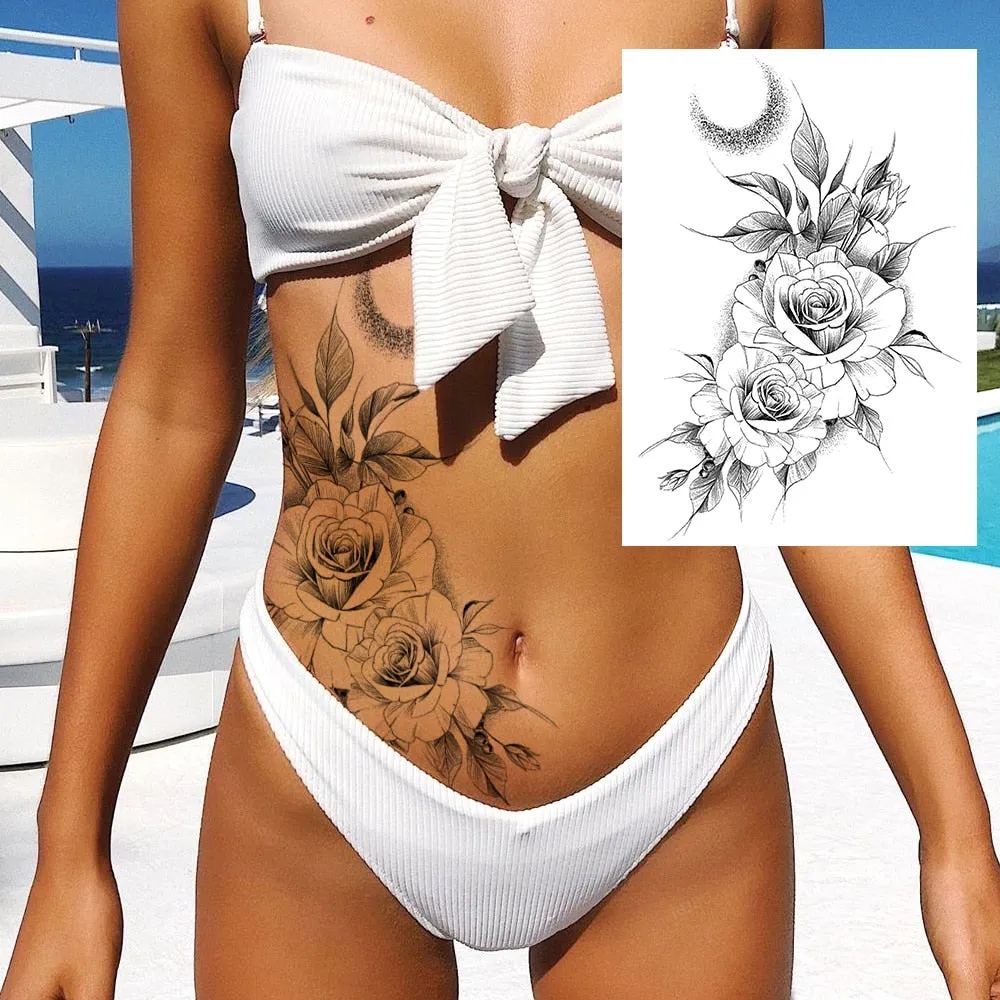 Sexy Flower Temporary Tattoo