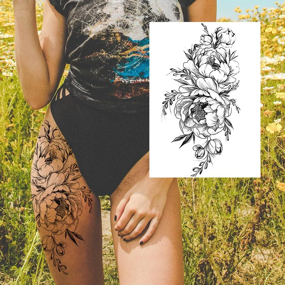 Sexy Flower Temporary Tattoo