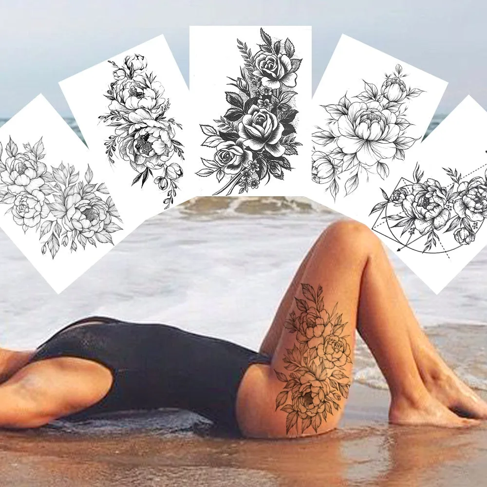 Sexy Flower Temporary Tattoo
