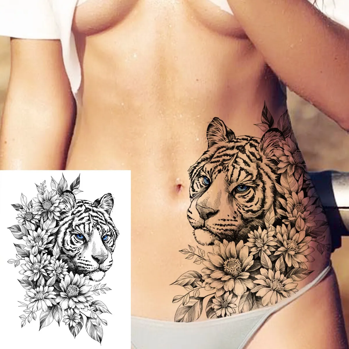 Sexy Flower Temporary Tattoo