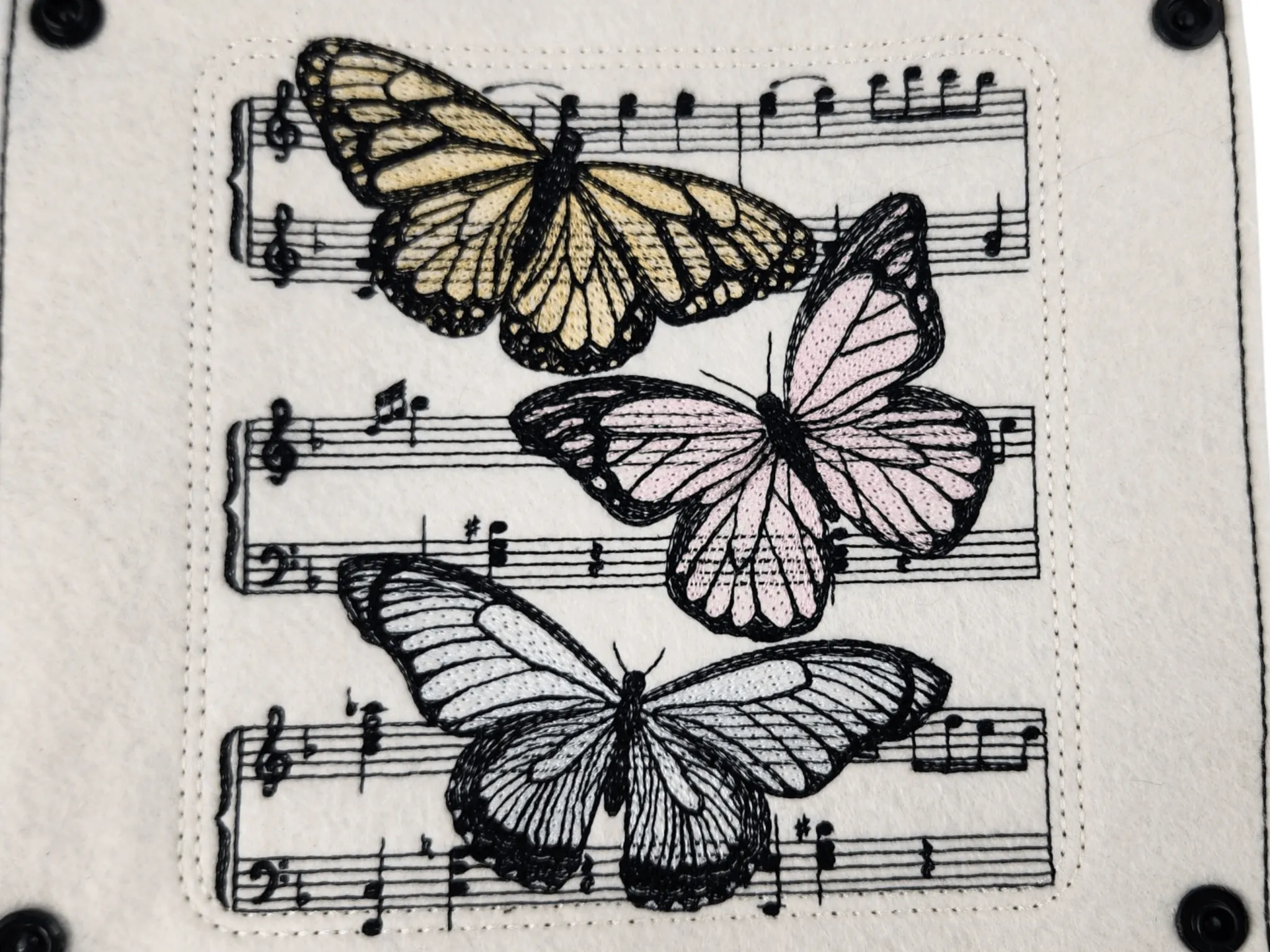 Sheet music and butterflies dice tray