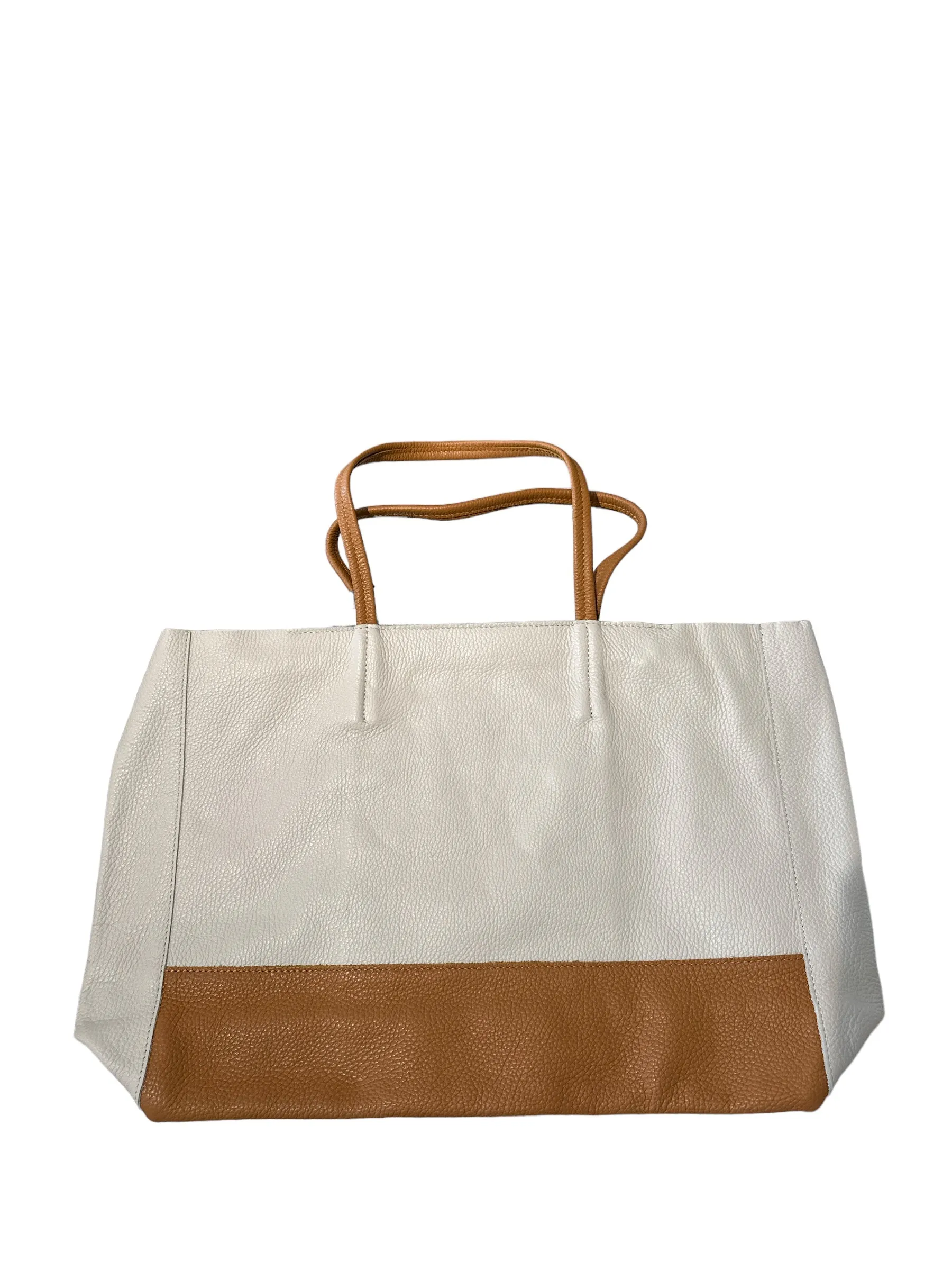 Shopper Maxi Tote - Tobacco and Beige