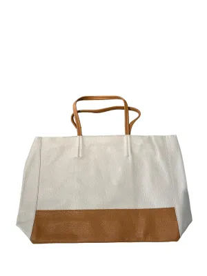 Shopper Maxi Tote - Tobacco and Beige