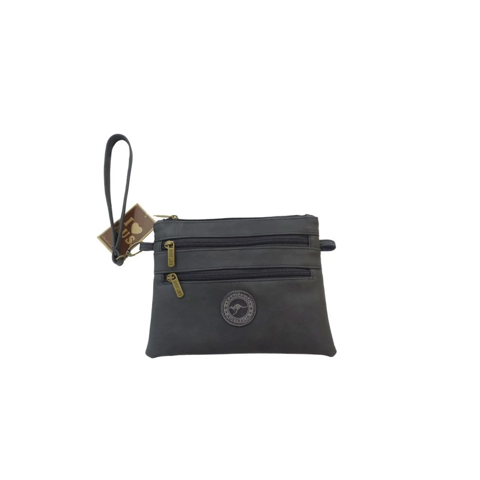 Shoulder Bag Two Zips Kangaroo Badge