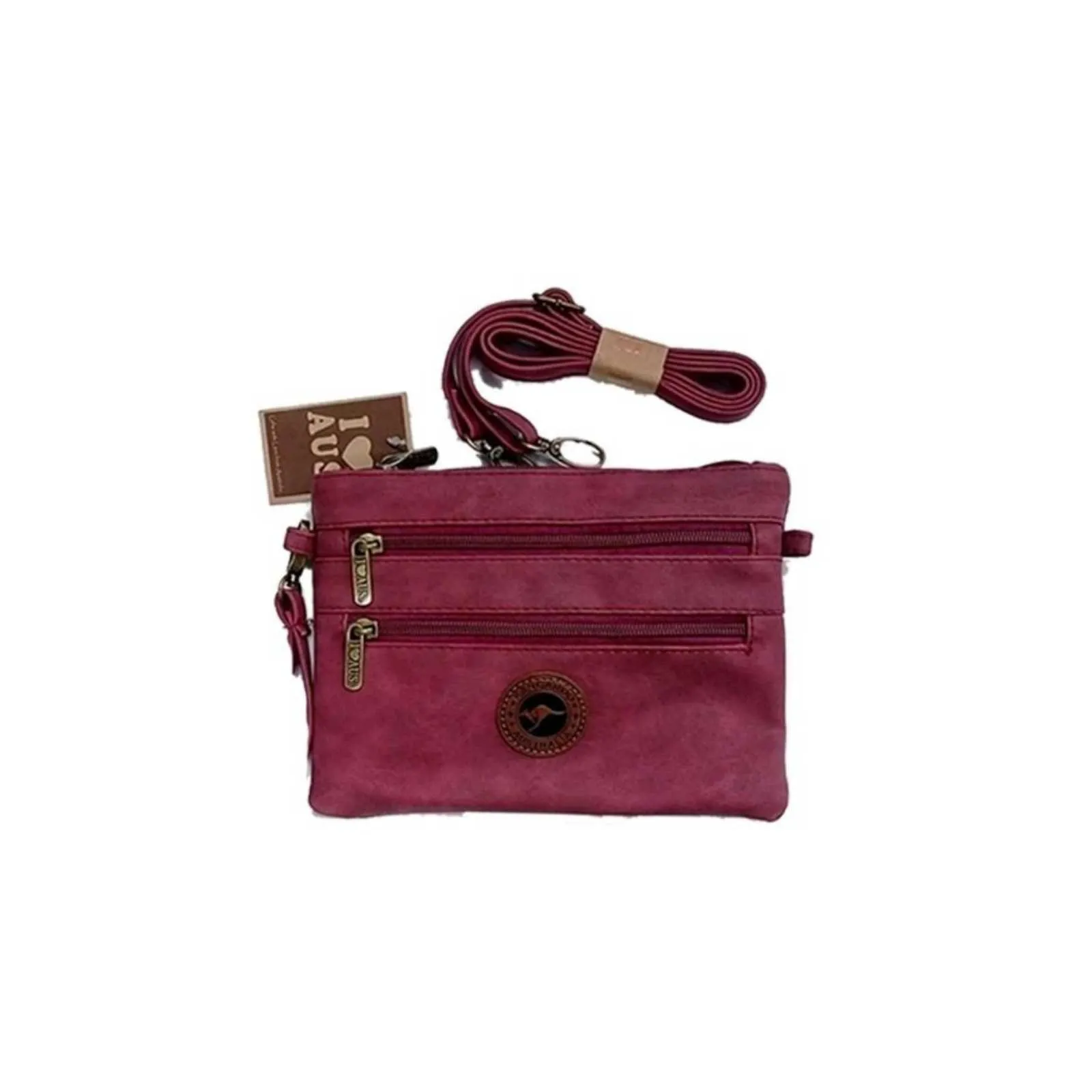 Shoulder Bag Two Zips Kangaroo Badge