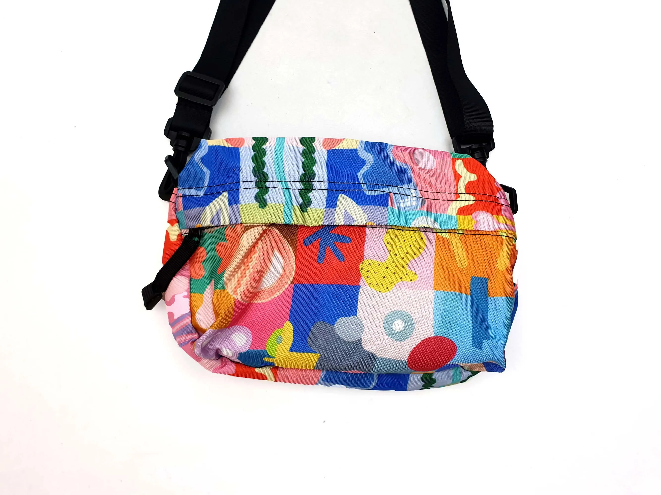 Shuh colourful check and symbol cross body bag