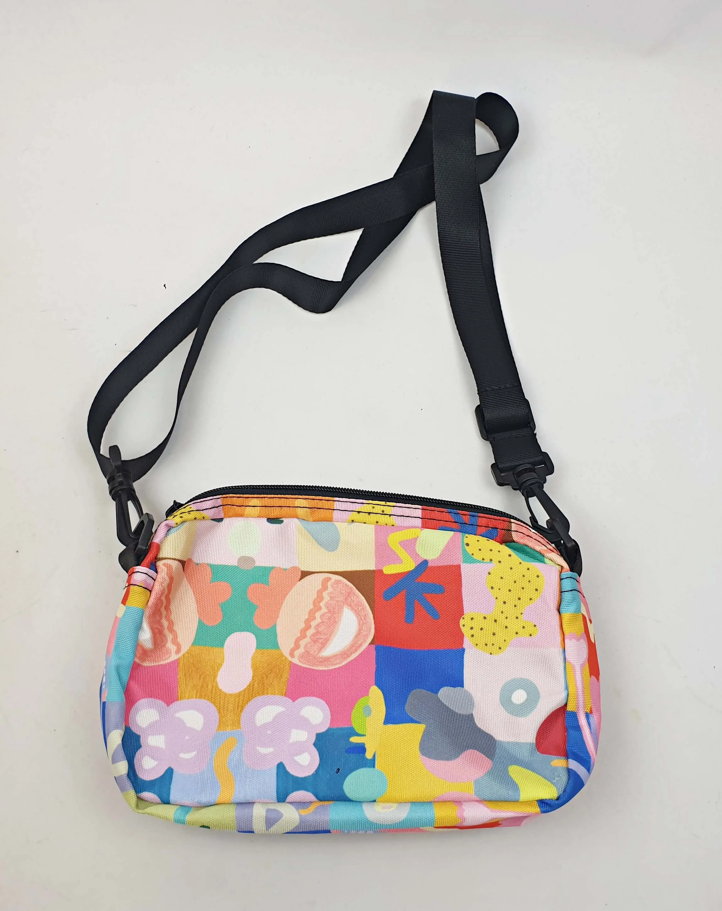 Shuh colourful check and symbol cross body bag
