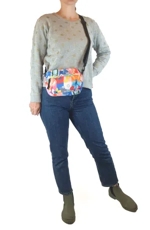 Shuh colourful check and symbol cross body bag